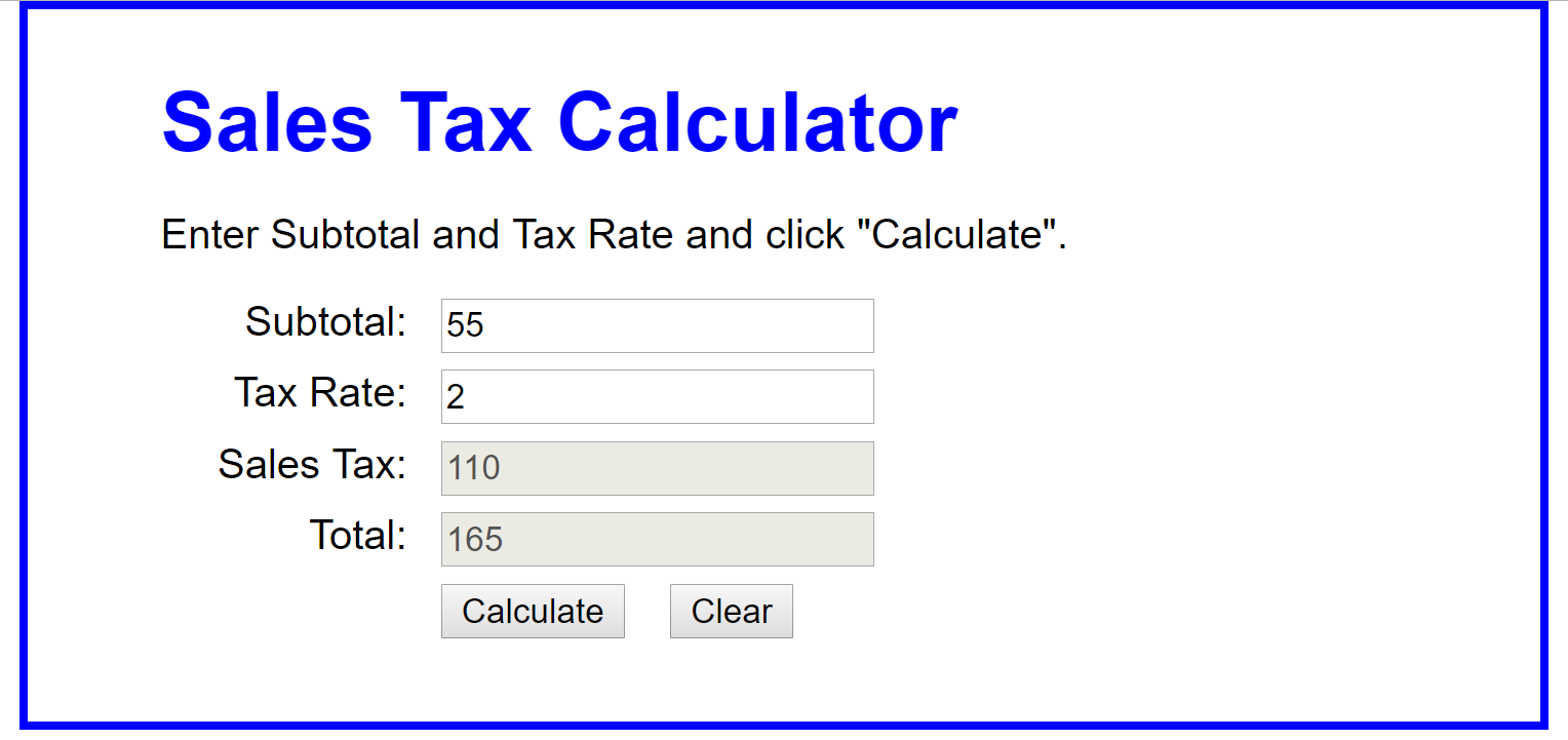 Javascript example