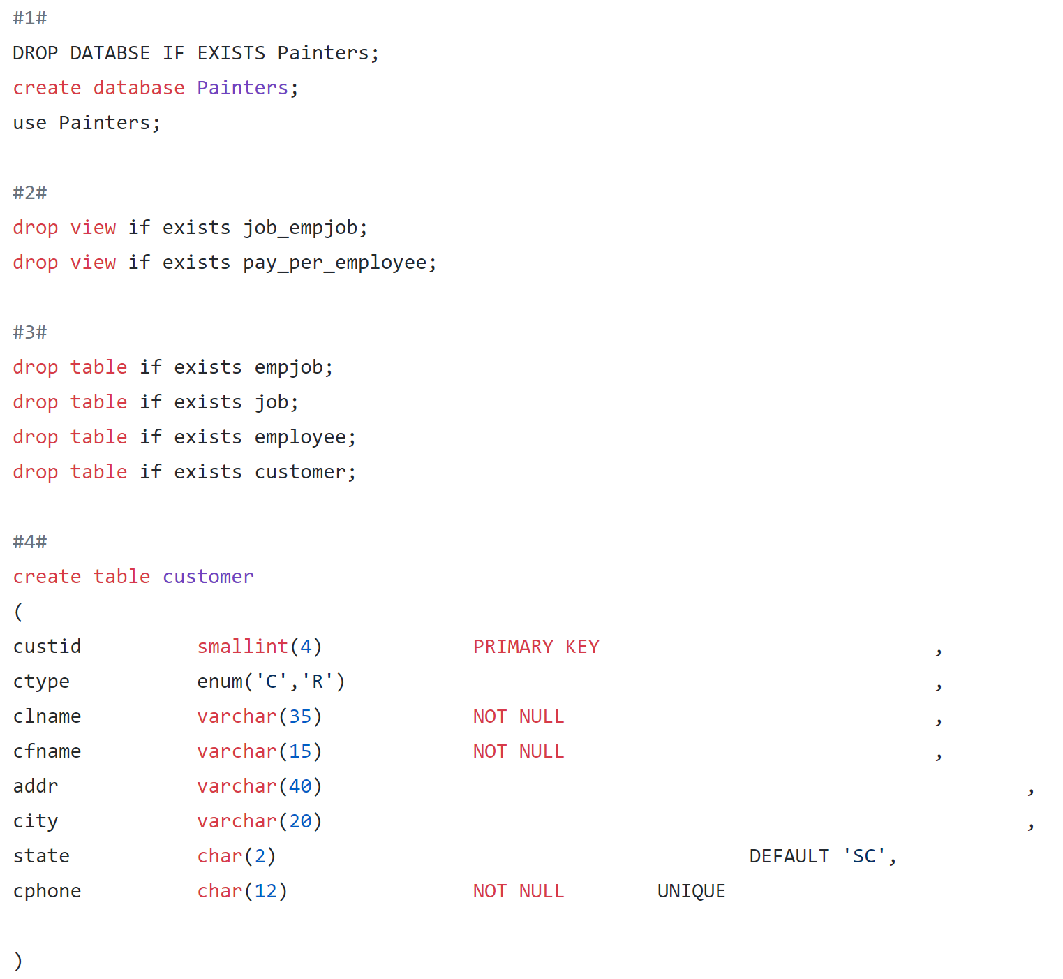 mysql example